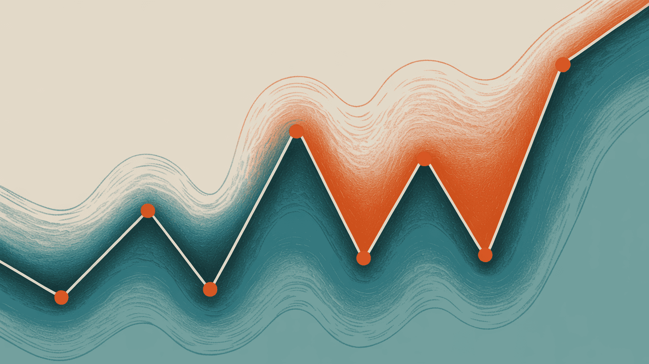 Steady consistent email sending pattern versus spiky erratic volume showing proper pacing